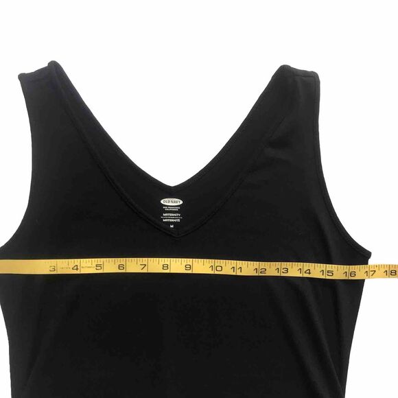 Old Navy Maternity Dress Women M Black Maxi Ruched Side Sleeveless Classic Goth - Picture 8 of 8